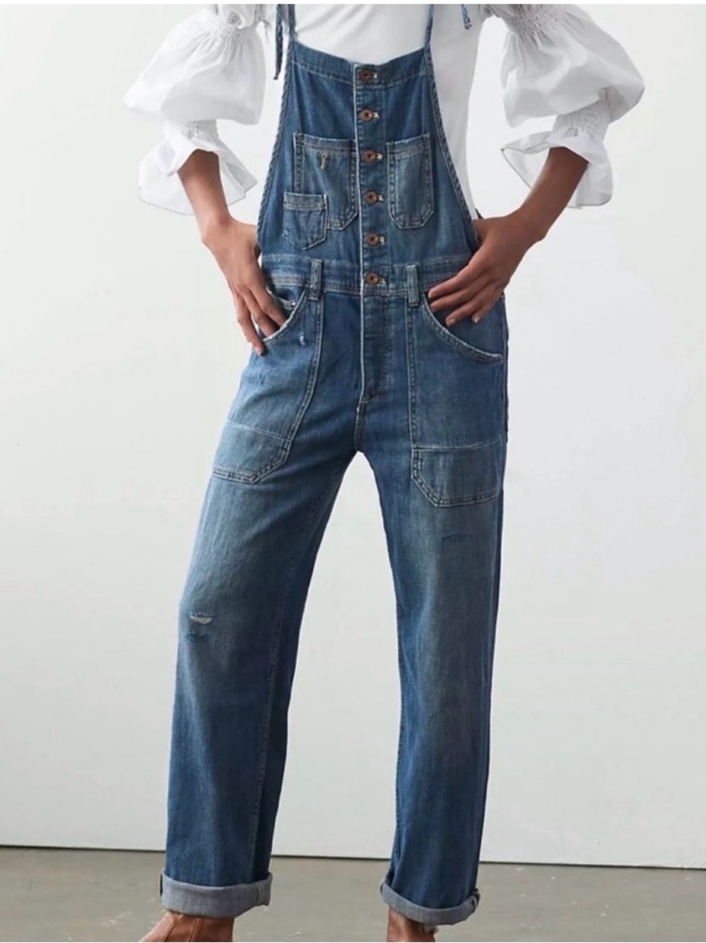 Pilcro and the Letterpress for Anthropologie Stretchy Denim Overalls sz 28